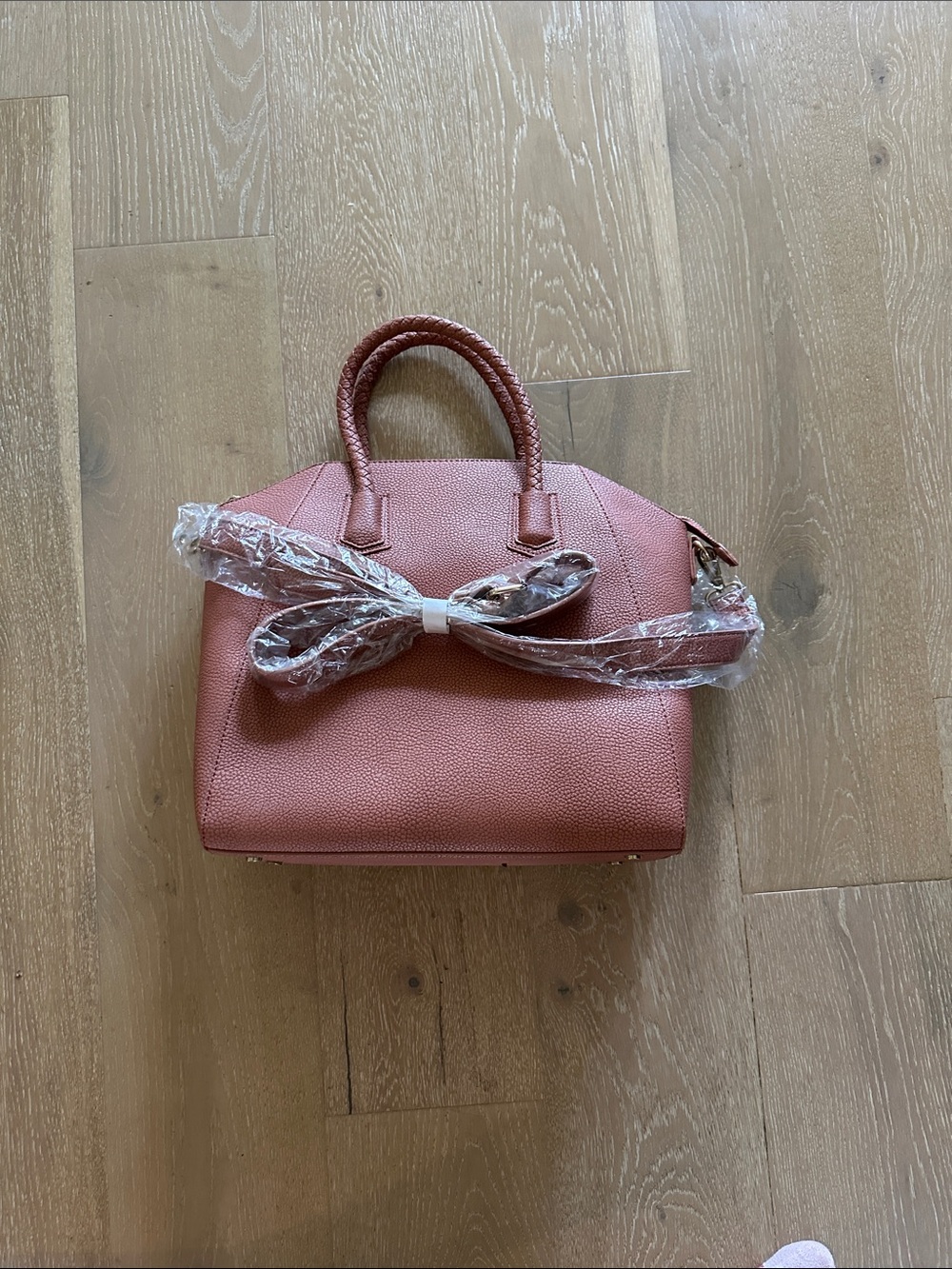 Womens Structured Pink Satchel Handbag